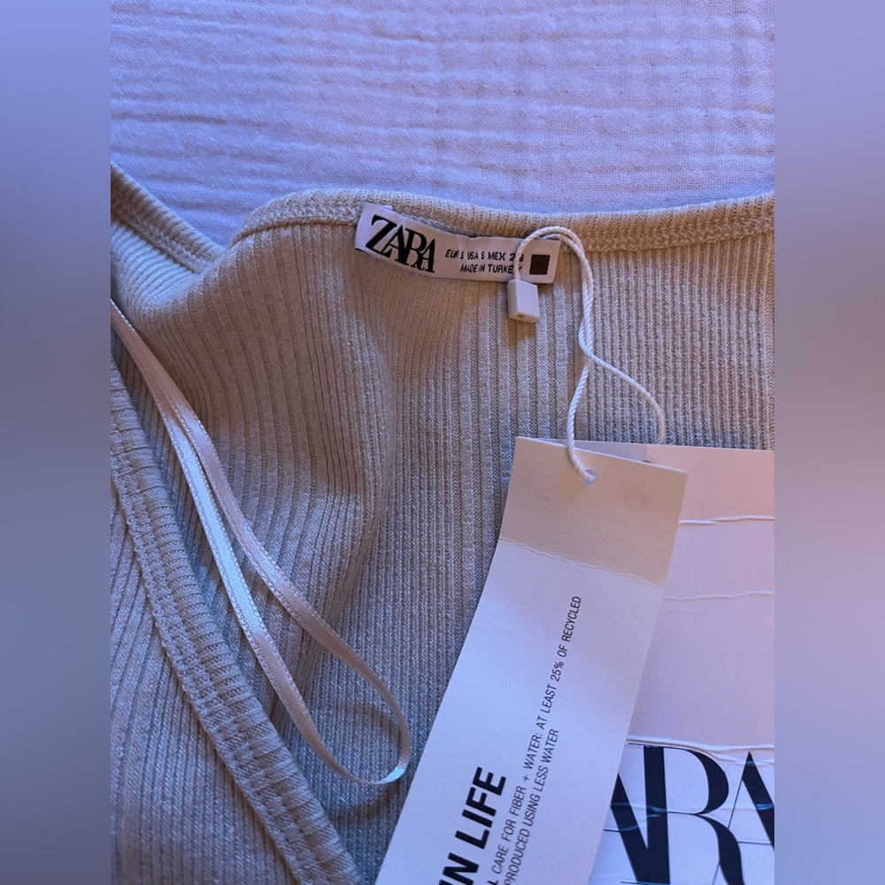 Zara white long sleeve tshirt